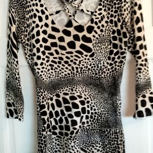 Boston Proper Monochrome Patterned Blouse